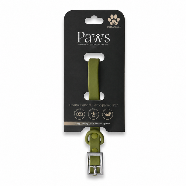 Collar Paws Verde Oliva
