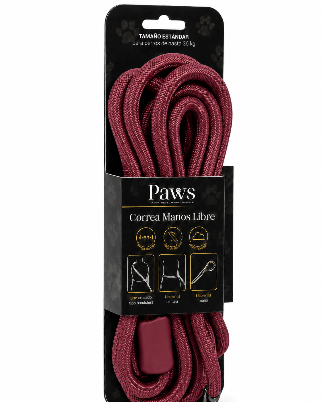 Correa Circular Paws - Rojo