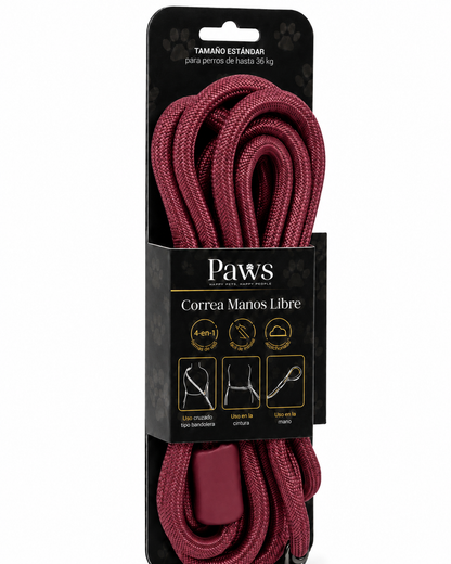Correa Circular Paws - Rojo