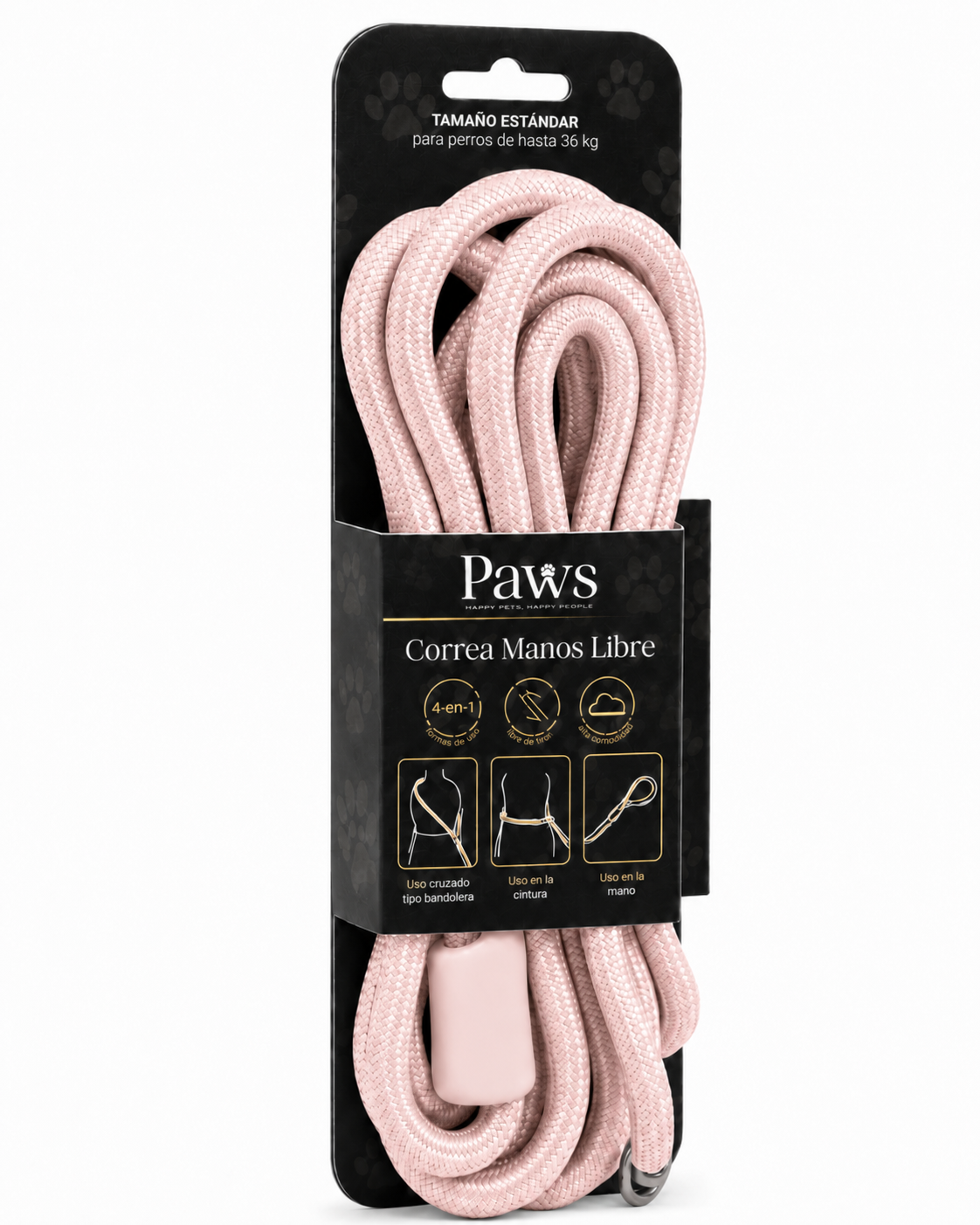 Correa Circular Paws - Rosa