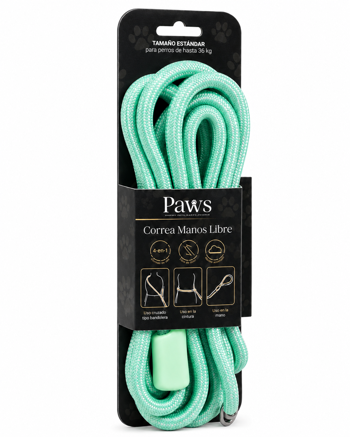 Correa Circular Paws - Verde Agua